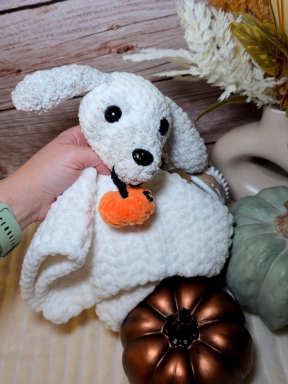 Handmade Crochet Ghostdog Lovey
